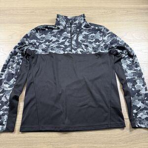 The North Face Jacket Men Small 1/4 Zip Pullover Gray Camo Mock Neck Lightweight